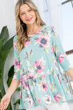 Plus Floral Babydoll Tunic Top