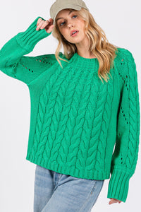SAGE + FIG Cable-Knit Long Sleeve Sweaters