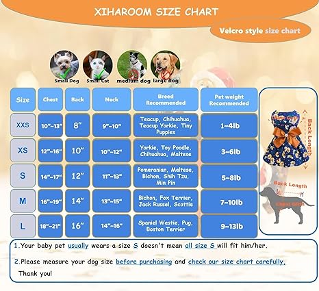 Elegant Floral Puppy Dog Dress, Sundress Vest Shirt for Small Dogs Cats(Golden Brown,XS)