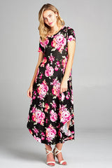 Floral Swing Casual Maxi Dress 