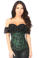Lavish Green Lace Off-The-Shoulder Corset