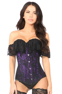 Lavish Purple Lace Off-The-Shoulder Corset