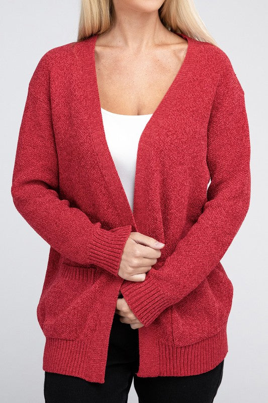 Melange Open Front Sweater Cardigan 