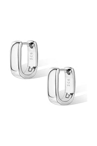 925 Sterling Silver Small Chunky Hoop Earrings