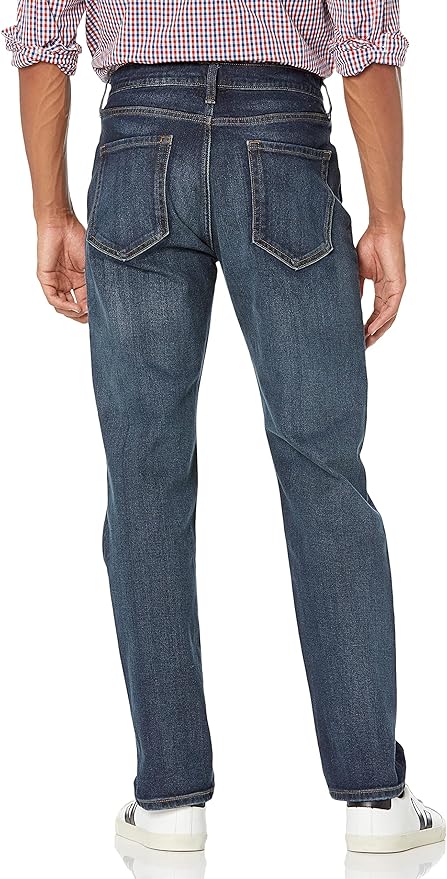 Classic Dark Wash Straight Fit Jeans for Men