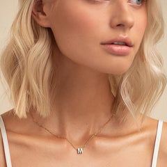 18K Gold Plated Initial Necklace Pendant for Women