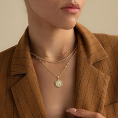 Gold Necklace for Women 14K Hexagon Initial Layered Jewelry Gift