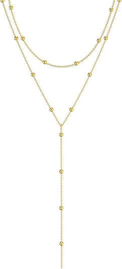 Double Layer Beaded Gold Chain