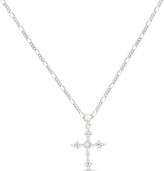 Elegant Silver Cross Pendant Necklace