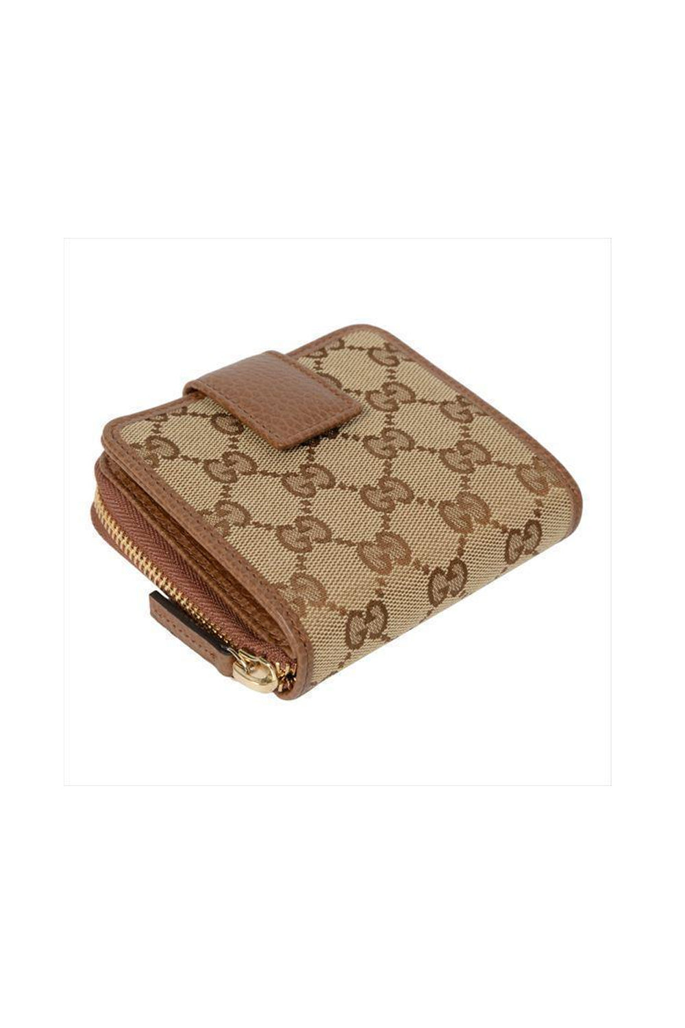 Gucci Original GG Canvas Brown Leather Wallet