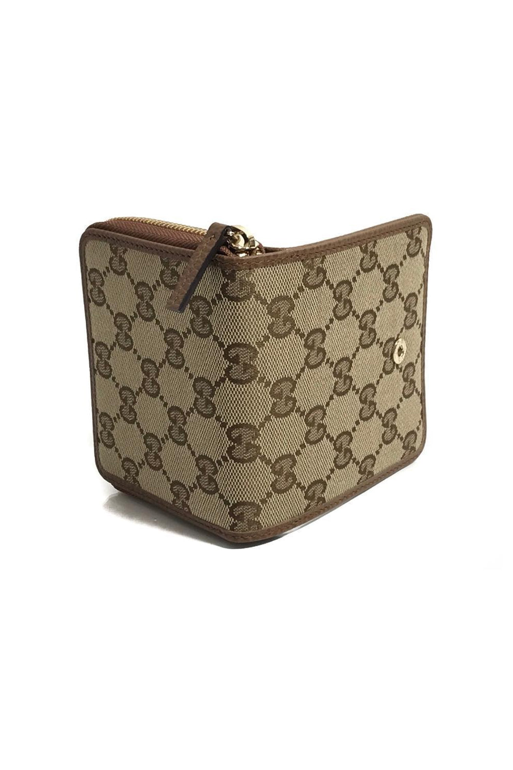Gucci Original GG Canvas Brown Leather Wallet