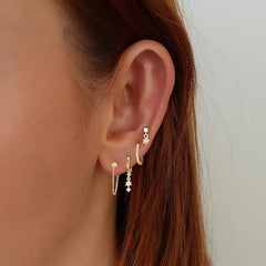 Gold Plated Dangle Huggie Earrings for Women