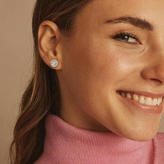 Gold Plated Halo Stud Earrings