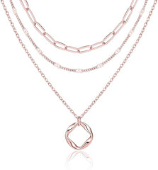 Layered Gold Necklaces for Women Rose Gold