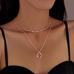 Layered Gold Necklaces for Women Rose Gold
