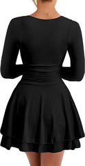 Long Sleeve Corset Short Party Mini Dress
