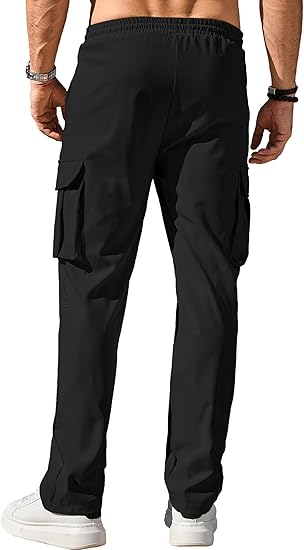 Men's Black Loose Fit Cargo Pants