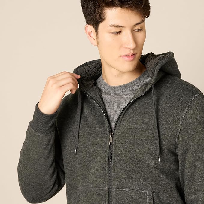 Men's Charcoal Gray Zip-Up Hoodie