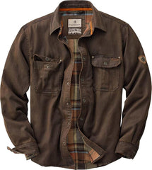 Men's Flannel Lined Shirt Jacket Waxed Cotton
