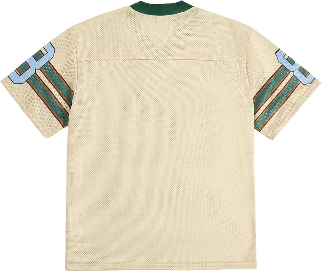 Mens V Neck Jersey Baggy Shirts Graphic Oversized Tees