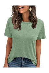 Trendy Women's Summer Short Sleeve Beach Vacation Workout Tops