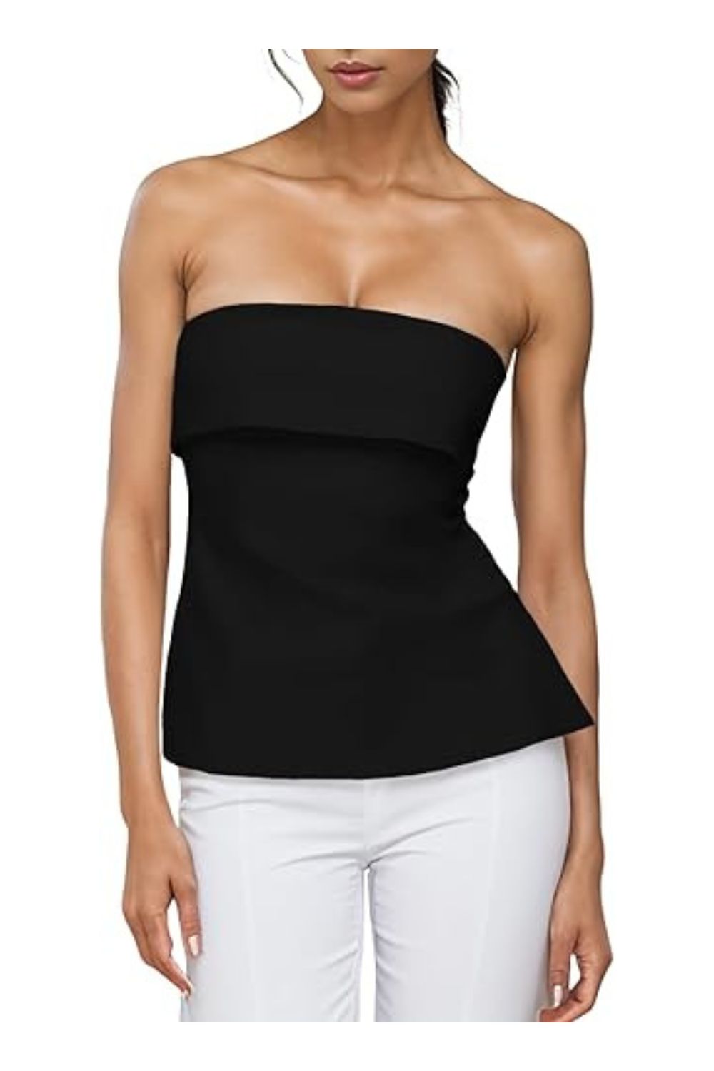 Women's Strapless Backless Off-Shoulder Side Split Top