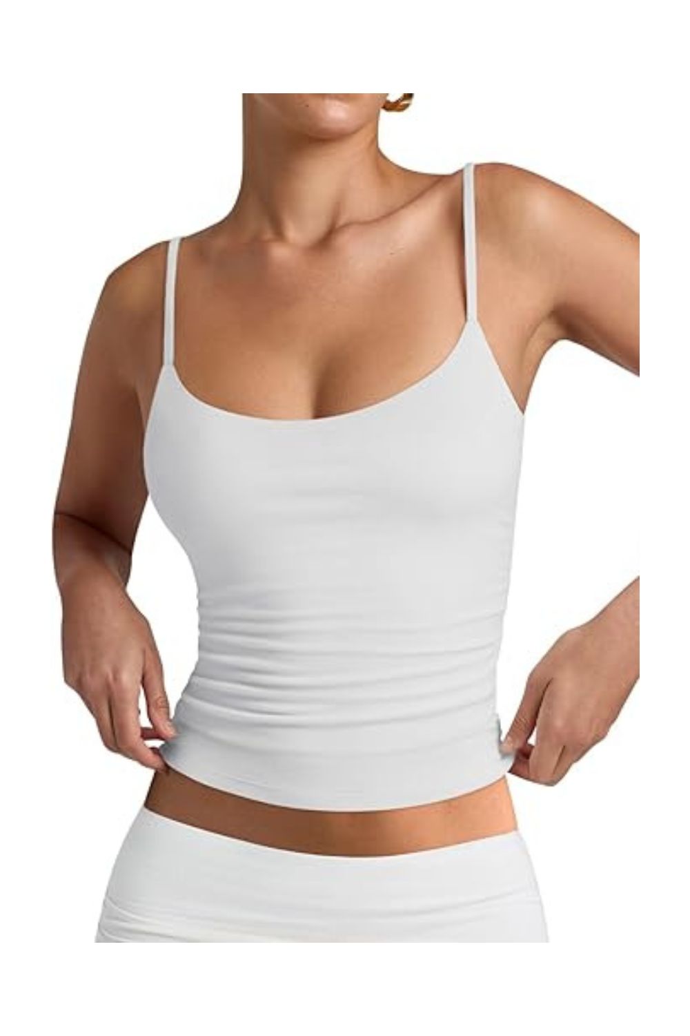 Trendy Women's Double-Lined Scoop Neck Adjustable Cami Tank