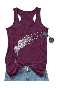 Trendy Women's Vintage Graphic Racerback Tank Top Summer