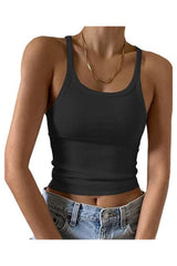 Trendy Women's Sleeveless Scoop Neck Ribbed Knit Cami