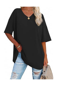 Trendy Women's Oversized V-Neck Business Casual Workout Top