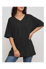 Trendy Women's Oversized V-Neck Business Casual Workout Top