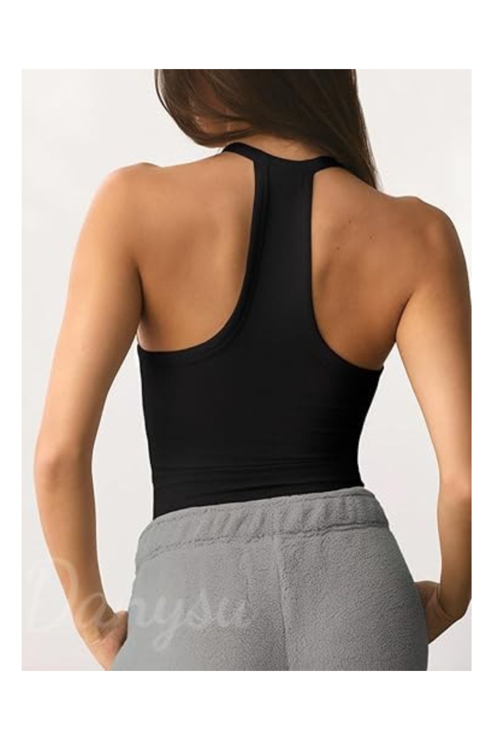 Trendy Women's V-Neck Racerback Padded Ribbed Fitted Tank