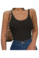 Trendy Women's Sleeveless Scoop Neck Ribbed Knit Cami