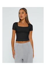 Trendy Women's Double-Lined Crop Top Y2K Beach Fashion