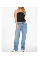Trendy Women's Strapless Ruched Bandeau Crop Tube Top