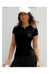 Trendy Women's Casual Crewneck Raglan Slim Fit T-Shirt