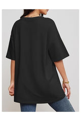 Trendy Women's Oversized V-Neck Business Casual Workout Top