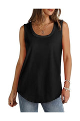 Trendy Women's Loose Scoop Neck Summer Tank Top
