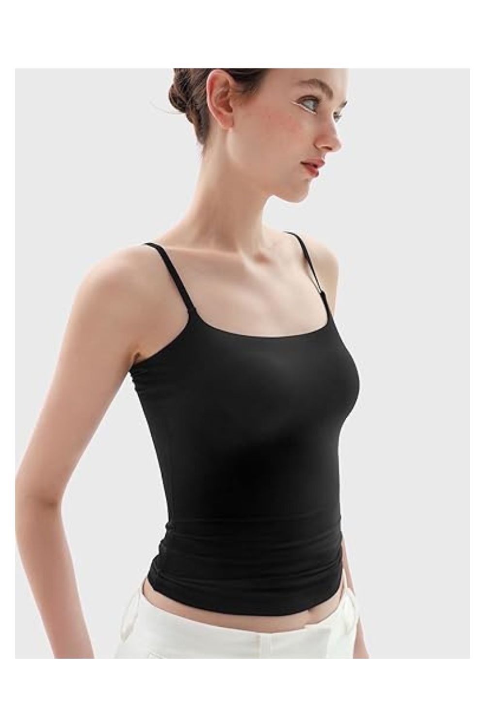 Trendy Women's Square Neck Adjustable Spaghetti Strap Tank