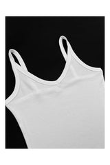 Trendy Women's Spaghetti Strap V-Neck Ribbed Tank Top
