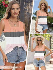 Summer Tank Tops Women Loose Fit Square Neck