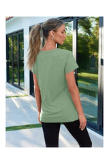 Trendy Women's Summer Short Sleeve Beach Vacation Workout Tops
