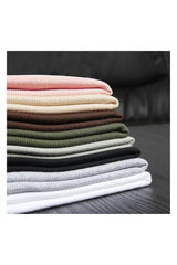 Trendy Women's Crew Neck Ribbed Fitted Summer T-Shirt