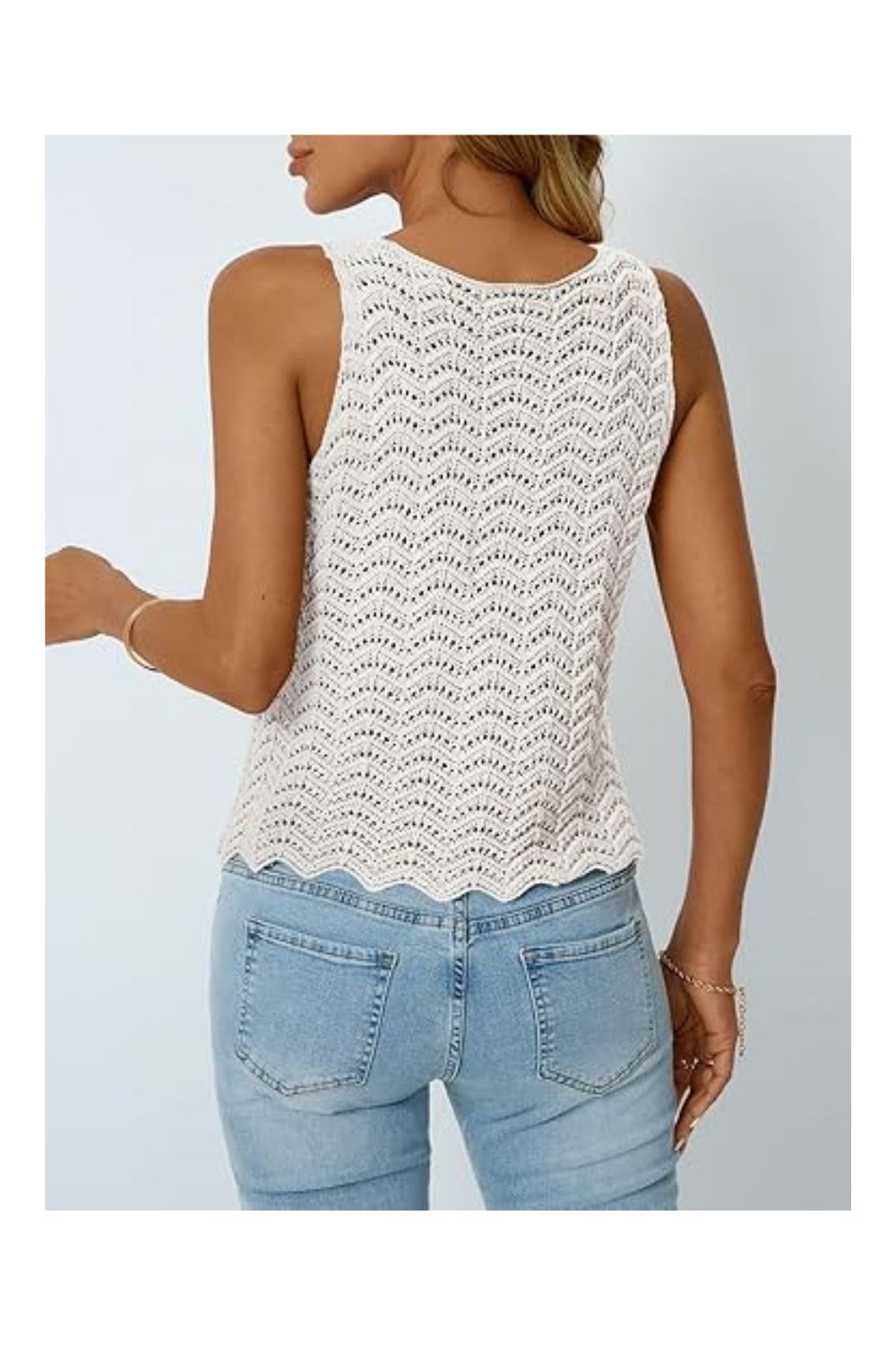 Trendy Women's Crochet Tie Front Beach Vacation Sweater