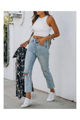 Trendy Women's Sleeveless Halter Neck Double-Lined Crop Top