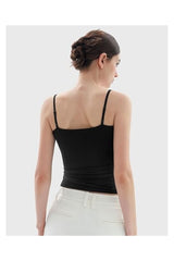 Trendy Women's Square Neck Adjustable Spaghetti Strap Tank
