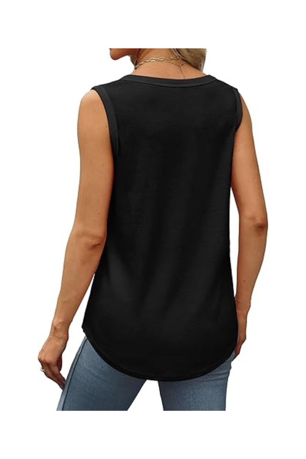 Trendy Women's Loose Scoop Neck Summer Tank Top