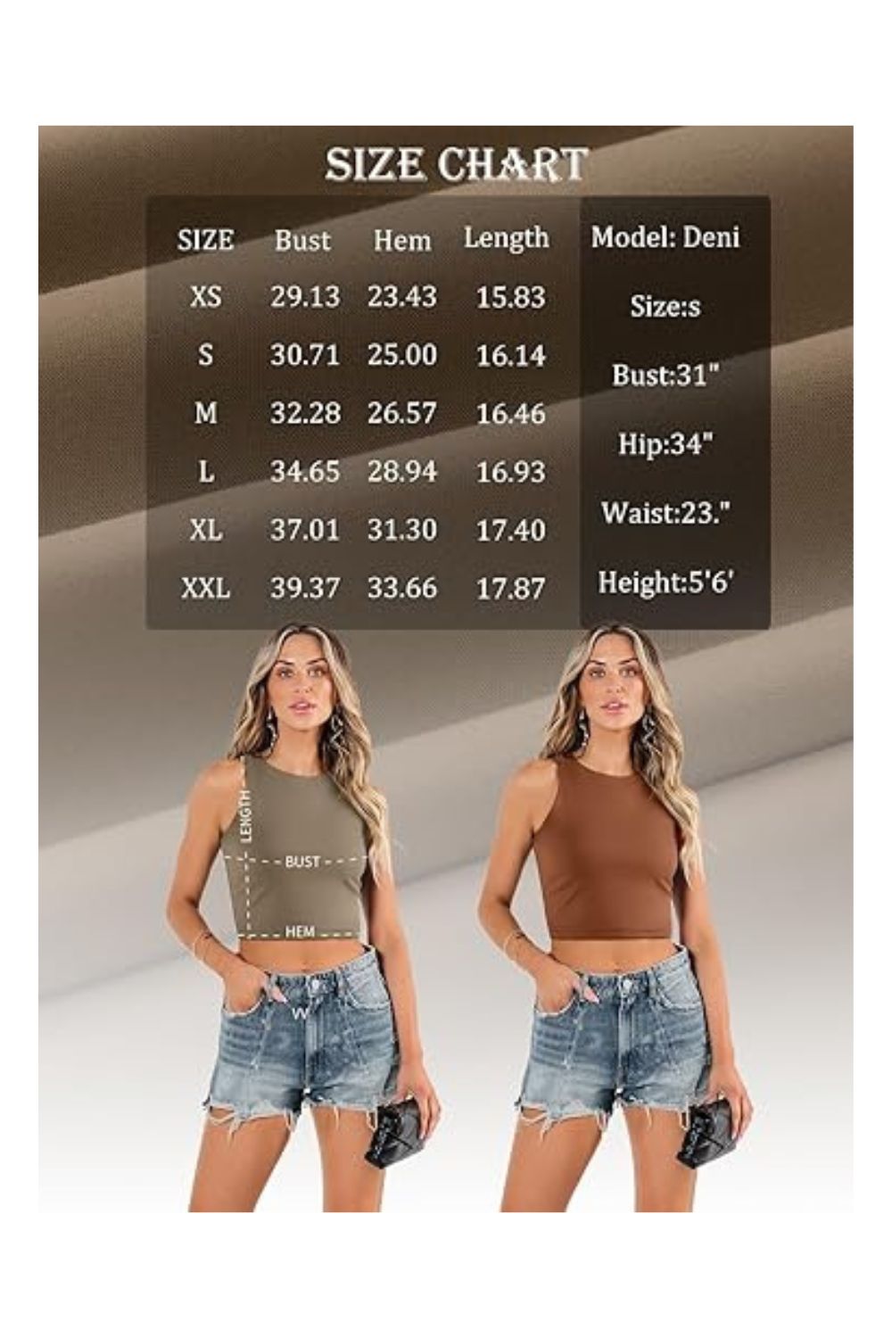 Trendy Women's Sleeveless Double-Lined Racerback Crop Tank
