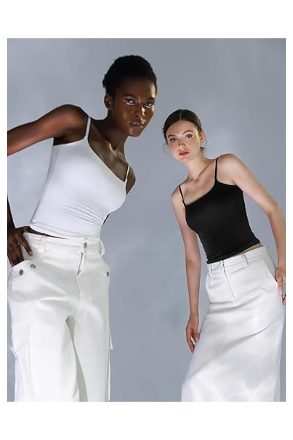 Trendy Women's Square Neck Adjustable Spaghetti Strap Tank