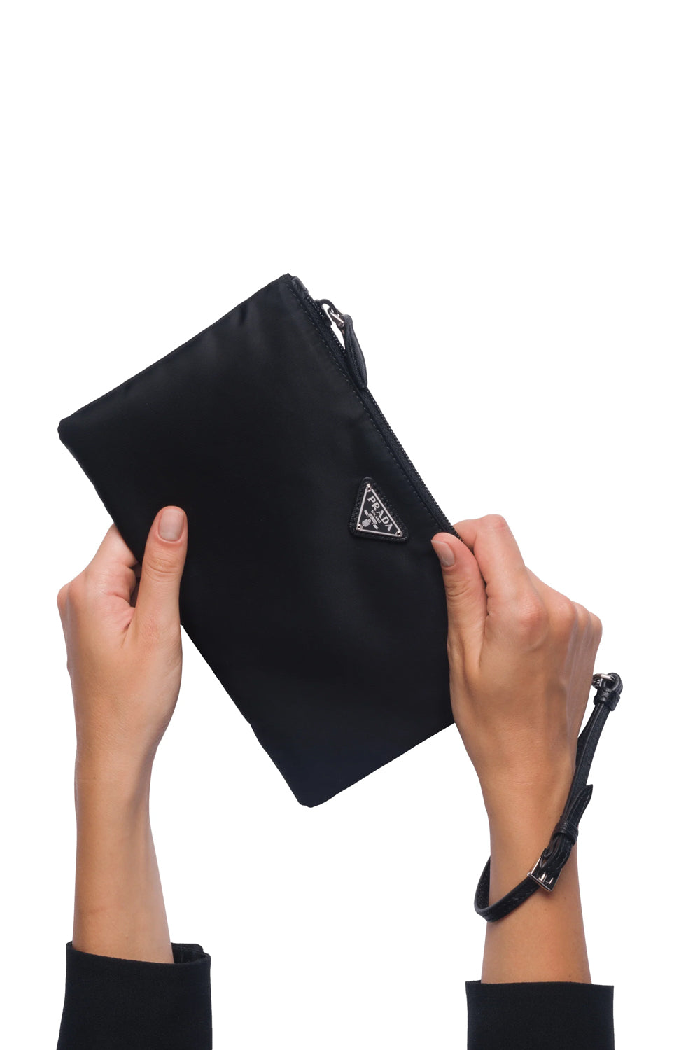 Prada Tessuto Nylon Pouch Wristlet Clutch Bag